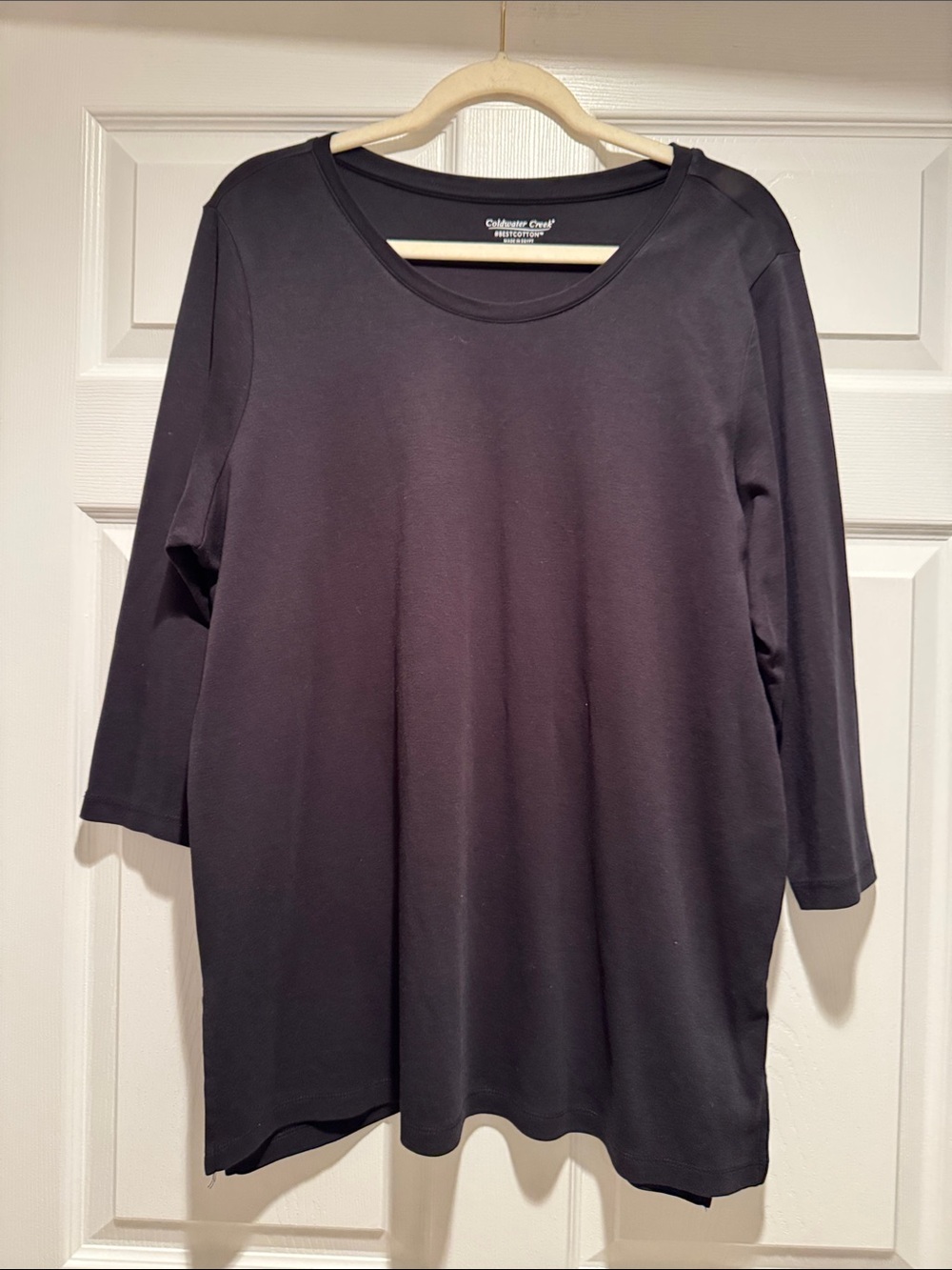Coldwater Creek Black Scoop Neck Long Sleeve Tunic